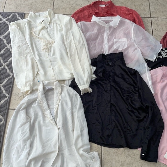 Large 10•lot bundle Vintage ladies dressy Y2K Secretary Assorted blouse Tops - Picture 5 of 9